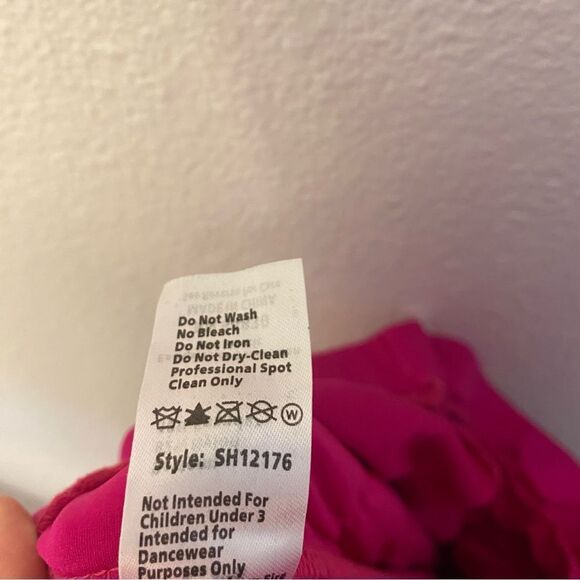 Weissman dance costume 3 piece hot pink Barbie fringe pant skirt top MT10485 LA - Picture 8 of 16